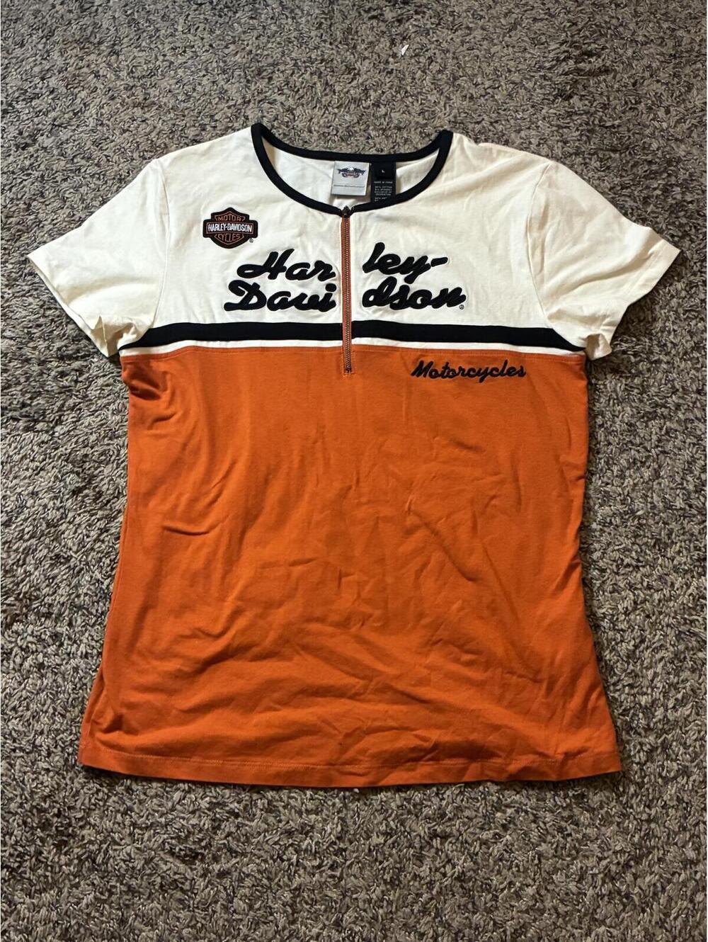 Harley-Davidson Women's Colorblock Short Sleeve Shirt Size Large